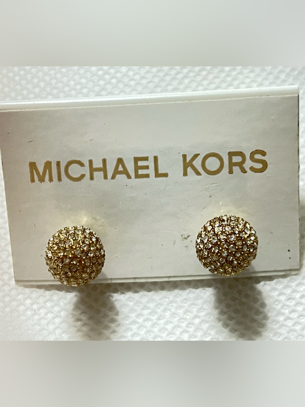Michael Kors Gold Crystal Pavé Ball Pendant Necklace & Earrings - Picture 4 of 8